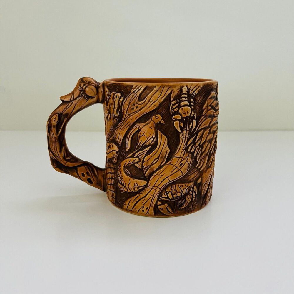 DISNEY PARKS Animal Kingdom 3-D Embossed Faux Carved Tree Of Life Coffee Mug Cup - Picture 3 of 7